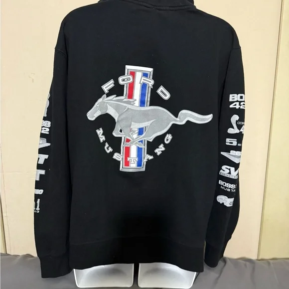 Mustang Black Zip Up Sweater Size Small - Picture 4 of 13